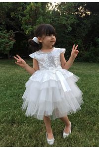 beyaz pullu,doğum günü,abiye,tütü kız çoçuk elbisesi ürün fotoğrafı
