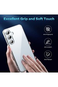 Samsung Galaxy S24 Fe Kılıf Kamera Çıkıntılı Korumalı Yumuşak Silikon + 9H Ekran Koruyucu Cam Uyumlu ürün fotoğrafı