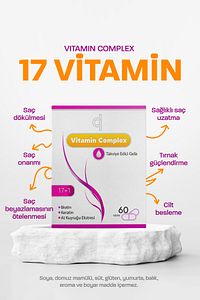 Saç ve Tırnak Vitamini - Hair Vitamin B Complex - Biotin Tablet Keratin Selenyum Çinko - Dökülmesine ürün fotoğrafı