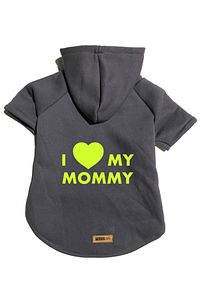 Kapüşonlu Sweatshirt Köpek ve Kedi Kıyafeti Antrasit I Love Mommy ürün fotoğrafı