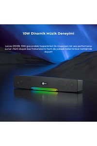 Ds109 Bluetooth/aux/tf Kart/usb 10w Soundbar Taşınabilir Stereo Hoparlör Siyah ürün fotoğrafı