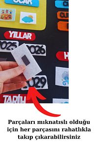 Etkileşimli Mıknatıslı Keçe Çocuk Takvimi Ilkokul Okul Öncesi Sınıf Panosu 1.sınıf 2. Sınıf ürün fotoğrafı