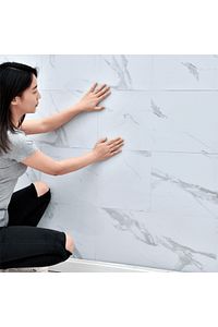 Bs1763 Shiny 30x60cm Mermer Desenli Yapışkanlı Seramik Desen Banyo Wc Kaplama Pvc Duvar Paneli ürün fotoğrafı