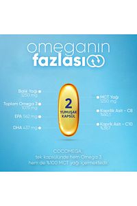 Cocomega, Omega3 ve MCT Oil İçeren Yumuşak Kapsül ürün fotoğrafı