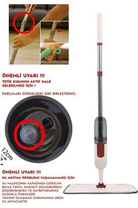 Spin Mop Sprey Mop Deterjan Hazneli 4 Adet Moplu Spreyli Temizlik Paspası ürün fotoğrafı