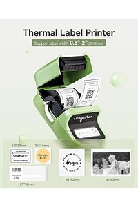 B21 Etiket Yazıcısı Yeşil Taşınabilir Kablosuz Bt Termal Etiket (USB ŞARJLI) ürün fotoğrafı