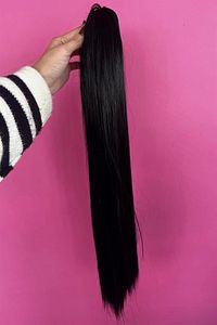 Düz Siyah Tokalı At Kuyruğu Postiş 65 Cm 220 Gram ürün fotoğrafı