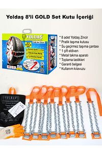 Takmatik 8 Li Gold Set Pratik Kar Zinciri 1 Yıl Garantili Takmatik Zincir Eldiven Hediyeli ürün fotoğrafı