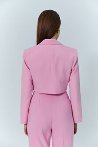 Kruvaze Crop Blazer Ceket Pembe ürün fotoğrafı