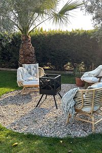 Bahçe Şöminesi Ateş Çukuru 60 Litre Büyük Boy Şömine Bahçe Sobası Balkon Isıtma Fire Pit ürün fotoğrafı