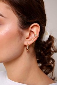 2'li Gold Renk Kuzey Yıldızı Earcuff ürün fotoğrafı