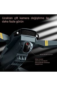 E58yeni Fırçasız Motor Hd 720p Çift Kameralı 30dk Uçuş Süresi 2 Bataryalı Taşıma Çantalı Drone ürün fotoğrafı