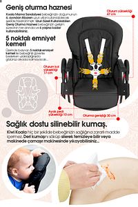 Koala Mama Sandalyesi Portatif Katlanır Yükseklik Ayarlı Tekerlekli İçi Pedli - Latte Renk ürün fotoğrafı