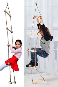 Çocuk Ahşap Ip Merdiven Montessori Eğitici Trapez Salıncak Tırmanma Kulesi Jimlastik Salıncağı ürün fotoğrafı