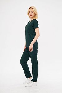Avcı Yeşili Likralı Unisex Medikal Hemşire Ve Doktor Üniforması Scrubs Cerrahi Giyim Takım ürün fotoğrafı