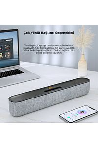 Ds108 Kablosuz Bluetooth 10w Soundbar Taşınabilir Stereo Hoparlör Siyah ürün fotoğrafı