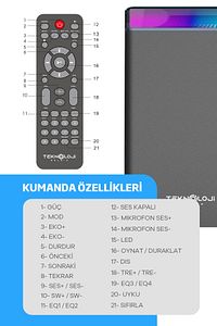 HP-TV01 3+1 Soundbar Ev Sinema Sistemi Stereo Hd Ses Kalitesi Rgb Kablolu 45W AMFİ 15WX3  SOUNDBAR ürün fotoğrafı