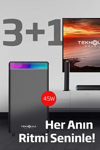 HP-TV01 3+1 Soundbar Ev Sinema Sistemi Stereo Hd Ses Kalitesi Rgb Kablolu 45W AMFİ 15WX3  SOUNDBAR ürün fotoğrafı