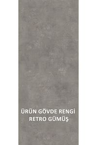 Gümüş 65 Cm Lavabolu Banyo Dolabı Retro Gümüş-beyaz Seramik Lavabo Dahil ürün fotoğrafı