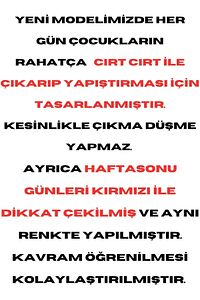 Cırt Cırtlı Haftanın Günleri Okul Öncesi Panosu Etkinlik Keçe Günler Panosu ürün fotoğrafı