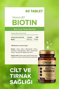 Biotin 5000 Mcg - Saç Ve Tırnak Vitamini Gıda Takviyesi ürün fotoğrafı