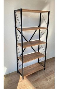 Net Plus Kitaplık 5 Katlı Dekoratif Raf/mobilya Ceviz Kitaplık 5 Raflı 150 Cm ürün fotoğrafı