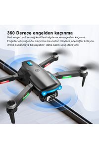S98 Wıfı 1080p Hd Çift Kameralı Işıklı 2 Batarya Ile 30dk Uçuş Süresi Taşıma Çantalı Mini Drone ürün fotoğrafı