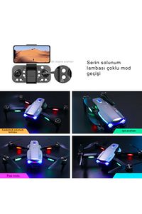 S98 Wıfı 1080p Hd Çift Kameralı Işıklı 2 Batarya Ile 30dk Uçuş Süresi Taşıma Çantalı Mini Drone ürün fotoğrafı