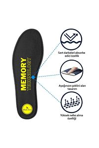 Q90 Memory Foam Spor Ayakkabı Iç Tabanlık,yumuşak Ortopedik Tabanı,rahat Tabanlık,erkek,kadın,siyah ürün fotoğrafı
