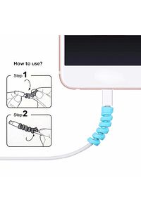 4&amp;#39;lü Apple, Android Şaj Kablosu Koruyucu Silikon Spiral Yay Aparat (5108) ürün fotoğrafı
