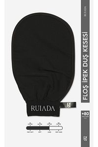 80 Factor Siyah Banyo Duş Kesesi Peeling Eldiveni %100 Floş Ipek Premium Unisex ürün fotoğrafı