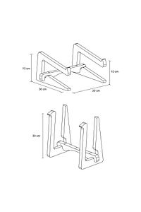 Laptop Standı – 15” – 17” Boyutlarındaki Laptoplar Ile Uyumlu – Notebook Standı – Ahşap - Als3 ürün fotoğrafı
