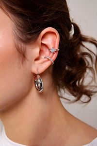 2'li Gümüş Renk Kuzey Yıldızı Earcuff ürün fotoğrafı