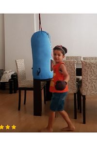 Boks Torbası Çocuklar İçin Eldiven İçi Dolu Mavi Tavşan ürün fotoğrafı