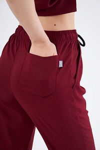 Bordo Medikal Hemşire Üniforması Unisex Yüksek Pamuk Likra Doktor Hekim Hemşire Scrubs ürün fotoğrafı