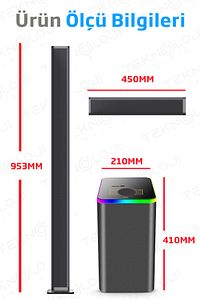 HP-TV04 5+1 Soundbar Ev Sinema Sistemi Stereo Hd Ses Kalitesi Rgb Kablolu 45W AMFİ 15WX5 SOUNDBAR ürün fotoğrafı