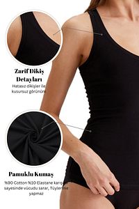 2'li Ekonomik Paket Siyah-beyaz 1008 Racerback - Sporcu Pamuklu Atlet ürün fotoğrafı