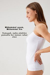 Kadın 2'li Ekonomik Paket Ten 1204 Ince Askılı Basic Pamuklu Atlet Set ürün fotoğrafı