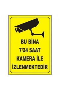 Sonsan Uyarı Levhaları "bu Bina 7/24 Saat Kamera Ile Izlenmektedir" A4 Dekota ürün fotoğrafı