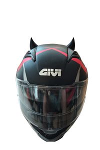 Kask süsü -3 lü set Kedi kulağı,kask boynuzu ve Rüzgar Tutmaz kedi kulağı sağ sol takım-siyah ürün fotoğrafı