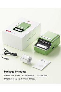 B21 Etiket Yazıcısı Yeşil Taşınabilir Kablosuz Bt Termal Etiket (USB ŞARJLI) ürün fotoğrafı