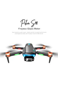 S98 Wıfı 1080p Hd Çift Kameralı Işıklı 2 Batarya Ile 30dk Uçuş Süresi Taşıma Çantalı Mini Drone ürün fotoğrafı