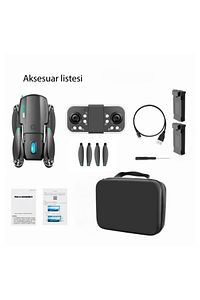 S98 Wıfı 1080p Hd Çift Kameralı Işıklı 2 Batarya Ile 30dk Uçuş Süresi Taşıma Çantalı Mini Drone ürün fotoğrafı