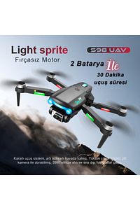 S98 Wıfı 1080p Hd Çift Kameralı Işıklı 2 Batarya Ile 30dk Uçuş Süresi Taşıma Çantalı Mini Drone ürün fotoğrafı