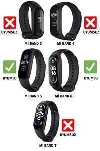 Xiaomi Mi Band 5 Ve 6 Uyumlu Silikon Kordon 7 Li Set ürün fotoğrafı