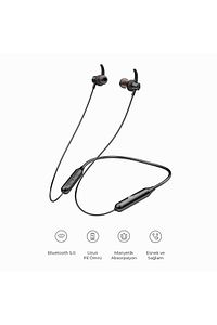 Es201 Boyun Bantlı Bluetooth 5.0 Kablosuz Mikrofonlu Kulak Içi Kulaklık Siyah ürün fotoğrafı
