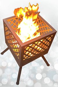 Bahçe Şöminesi Ateş Çukuru 60 Litre Büyük Boy Şömine Bahçe Sobası Balkon Isıtma Fire Pit ürün fotoğrafı