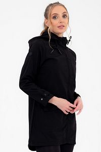 Siyah Çıkarılabilir Kapüşonlu 2 Cepli Su Ve Rüzgar Geçirmez Kadın Softshell Mont 6331 ürün fotoğrafı