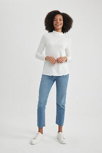 Regular Fit Basic Düz Ribana Uzun Kollu Hamile Üst C1025ax23wn ürün fotoğrafı
