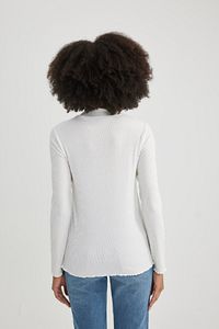 Regular Fit Basic Düz Ribana Uzun Kollu Hamile Üst C1025ax23wn ürün fotoğrafı